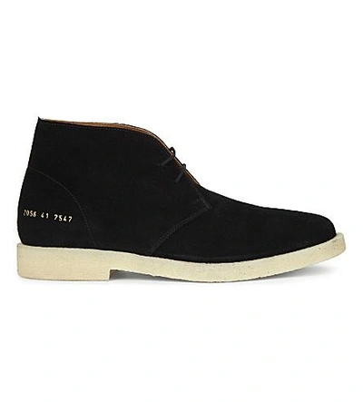 Shop Common Projects Suede Chukka Boots In Black