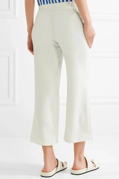 Shop Alice And Olivia Benny Cropped Crepe Wide-leg Pants In White