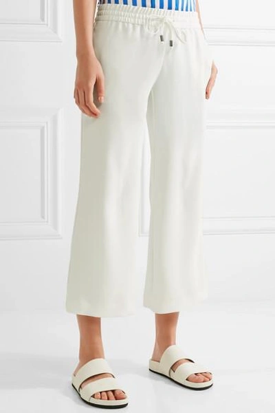 Shop Alice And Olivia Benny Cropped Crepe Wide-leg Pants In White