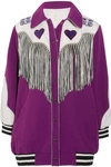 ANNA SUI Fringed appliquéd crepe jacket