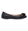 Tory Burch Blossom Leather Ballerina Slippers In Black