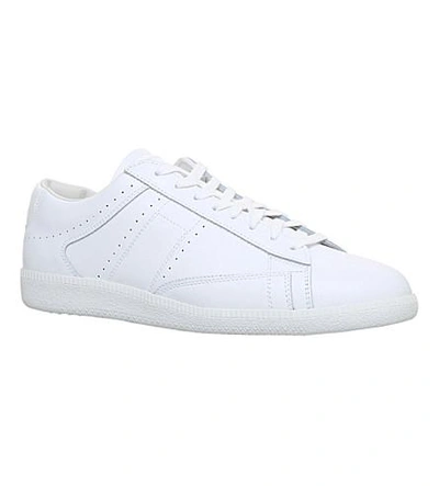 Shop Maison Margiela Ace Leather Trainers In White