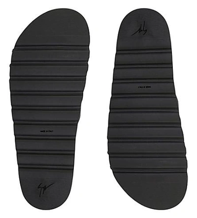Shop Giuseppe Zanotti Neil Leather Sliders In Black