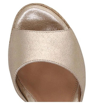 Shop Ugg Reagan Metallic-leather Wedge Sandals In Gold