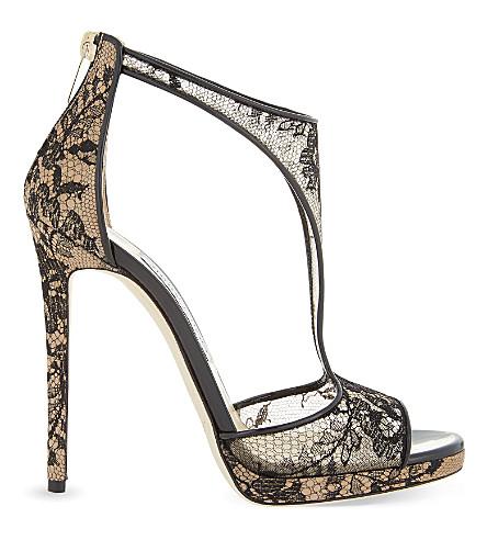 jimmy choo black lace heels