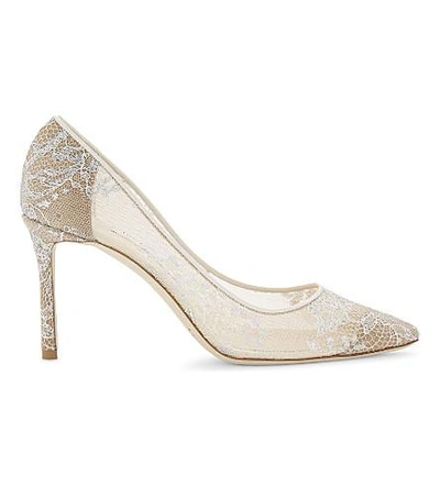 Shop Jimmy Choo Romy 85 Lace Courts In White