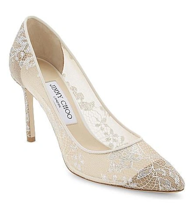 Shop Jimmy Choo Romy 85 Lace Courts In White