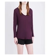 JAMES PERSE Scoop-neck long-sleeved cotton-jersey top