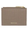 WHISTLES Matte crocodile-embossed leather coin purse