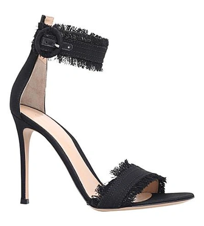 Shop Gianvito Rossi Lola Denim Heeled Sandals In Black