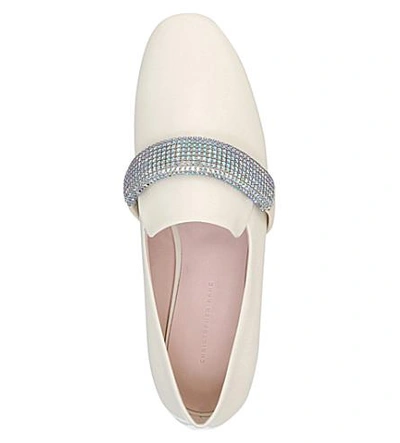 Shop Christopher Kane Embellished Leather Loafers In Cream