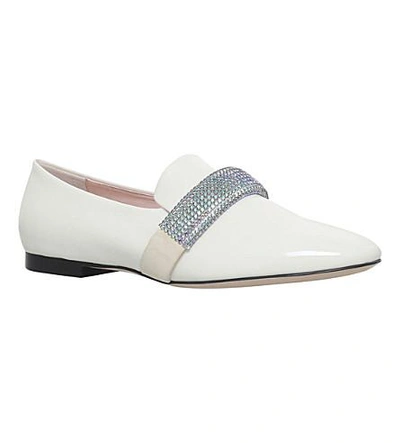 Shop Christopher Kane Embellished Leather Loafers In Cream