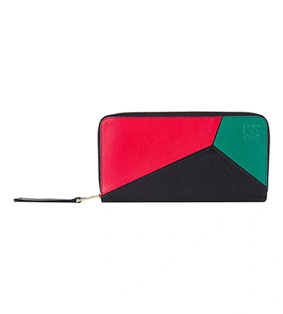 Loewe Puzzle Zip-around Leather Wallet In Multicolour