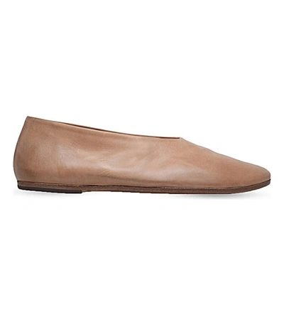 Marsèll Dorothy Leather Flats In Tan