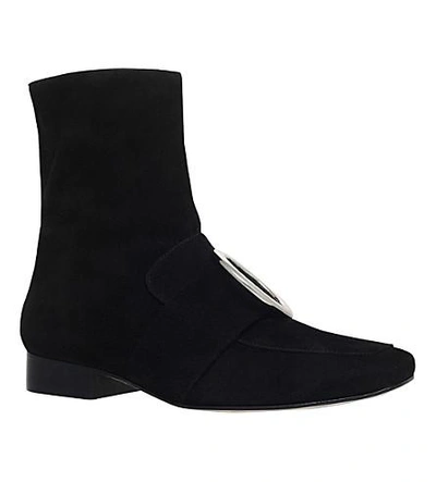Shop Dorateymur Biturbo Velvet Ankle Boots In Black