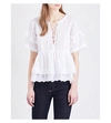 THE KOOPLES Ruffled-detail cotton top