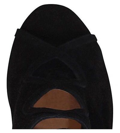 Shop Aquazzura Nomad Cutout Suede Sandals In Black