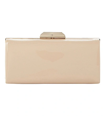 Dune Barrbie Patent Hard Case Clutch In Nude-patent