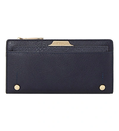 Dune Kerrie Slim Faux Leather Purse In Navy-plain Synthetic