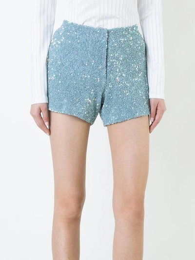 Shop Manish Arora Sequinned Shorts - Blue