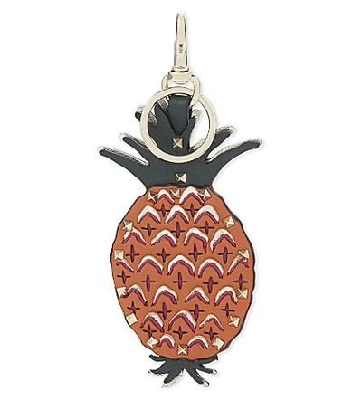 Shop Valentino Pineapple Leather Charm In Multi