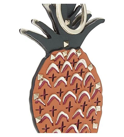 Shop Valentino Pineapple Leather Charm In Multi