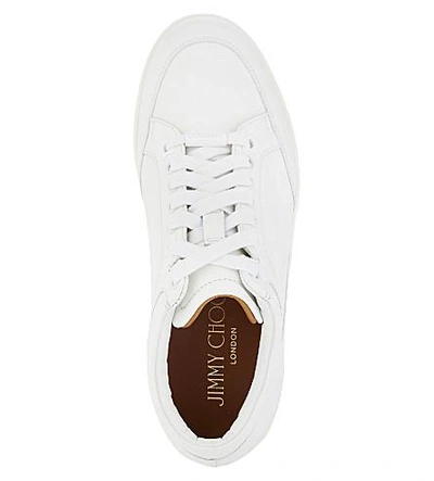 Shop Jimmy Choo Miami Calf-leather Trainers In White