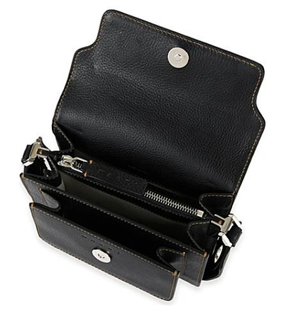Shop Marni Satelite Trunk Leather Shoulder Bag In Black