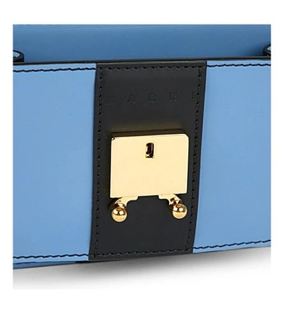 Shop Marni Trunk Leather Shoulder Bag In Iris Blue+black