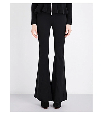 Givenchy Flared Mid-rise Woven Trousers In Black