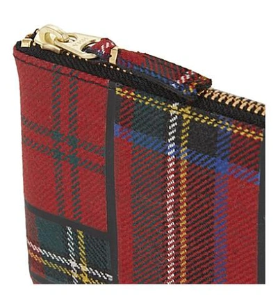 Shop Comme Des Garçons Tartan Small Wool Pouch In Red