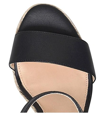 Shop Michael Michael Kors Jill Leather Wedge Sandals In Black