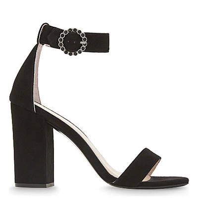 Maje Faria Suede Heeled Sandals In Black