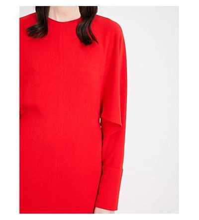 Shop Stella Mccartney Cady Batwing-sleeve Crepe Gown In Lipstick