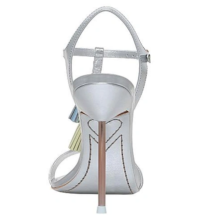 Shop Sophia Webster Layla Tassel-detail Metallic Leather Sandals In Silver