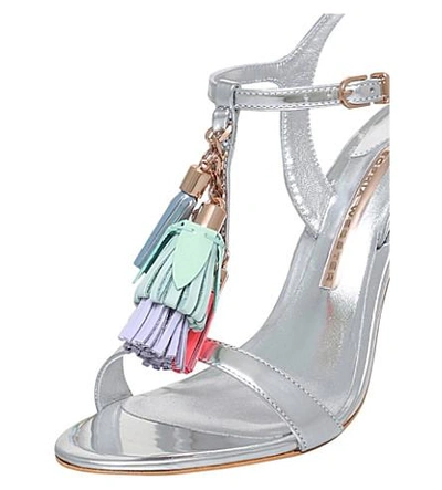 Shop Sophia Webster Layla Tassel-detail Metallic Leather Sandals In Silver