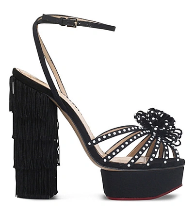 Charlotte Olympia Miss Cha Cha Cha Suede Platform Sandals In Black