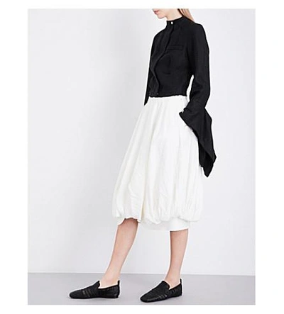 Shop Loewe Extra-long Sleeve Linen Jacket In Black