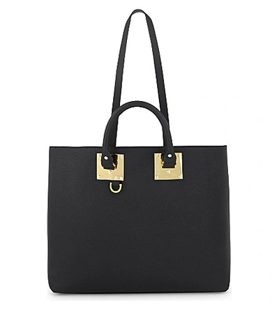 Sophie Hulme Cromwell East West Leather Tote In Black