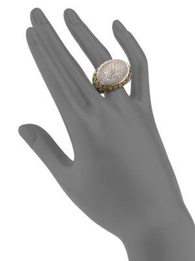 Shop John Hardy Dot Diamond, 18k Yellow Gold & Sterling Silver Dome Ring In Silver-gold