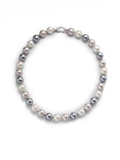 Shop Majorica Women's 12mm Multicolor Round Pearl & Sterling Silver Strand Necklace/17"