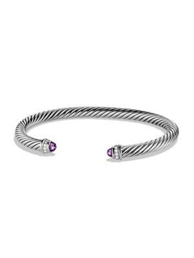 Shop David Yurman Women's Cable Classics Bracelet With Gemstone & Diamonds/5mm In Amethyst
