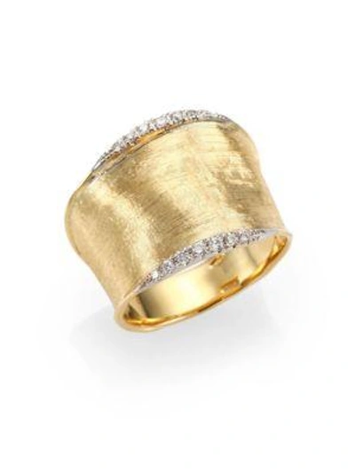 Shop Marco Bicego Women's Lunaria Diamond & 18k Yellow Gold Band Ring