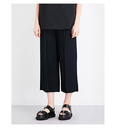 Chalayan High-rise Cropped Woven Trousers In Black