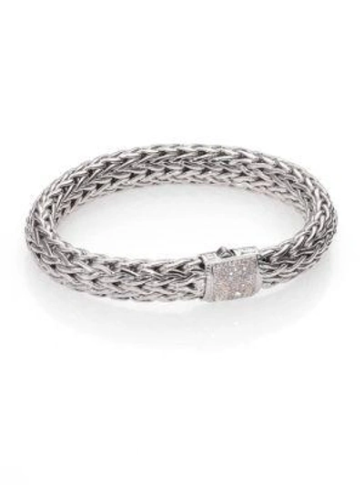 Shop John Hardy Women's Classic Chain Diamond & Sterling Silver Large Bracelet