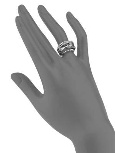 Shop David Yurman Crossover Narrow Ring In Silver