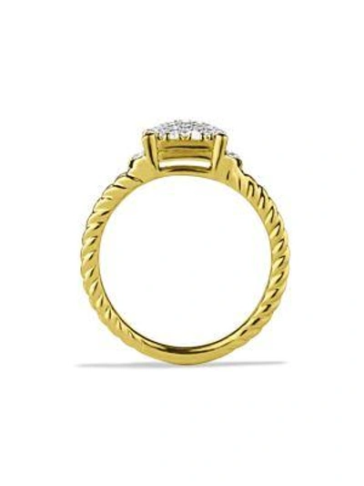 Shop David Yurman Petite Wheaton Ring With Diamonds In Gold In Gold Garnet