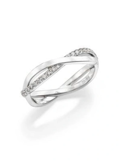 Shop De Beers Women's Infinity Diamond & 18k White Gold Half Band Ring
