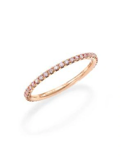 Shop De Beers Women's Aura Pink Diamond & 18k Rose Gold Band Ring