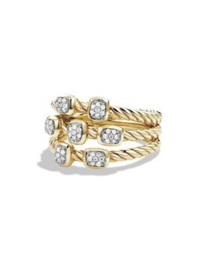 Shop David Yurman Cable Collectibles Confetti Ring With Diamonds In Gold